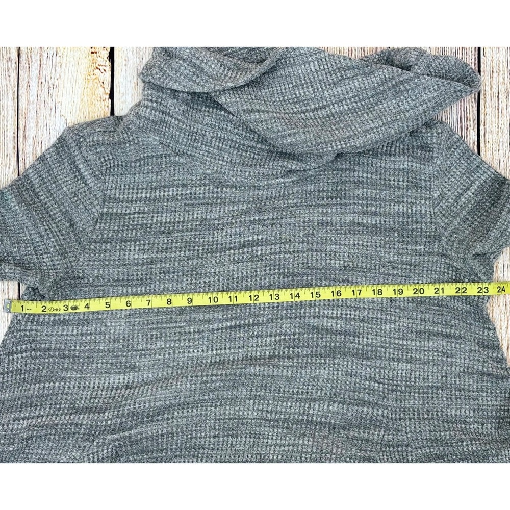 Postmark Lassen Coal Neck Sweater Large Gray Textured Knit Swing Anthropologie - Picture 3 of 6